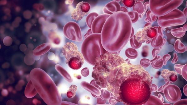 Arte representativa de células cancerígenas de multiplicando no corpo humano