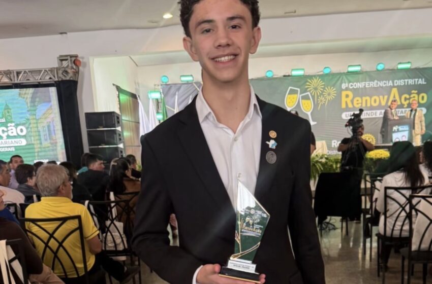  Jovem de Ipatinga é destaque na 6ª Conferência Distrital “RenovAção” do Rotary e assume protagonismo nacional no Interact Brasil