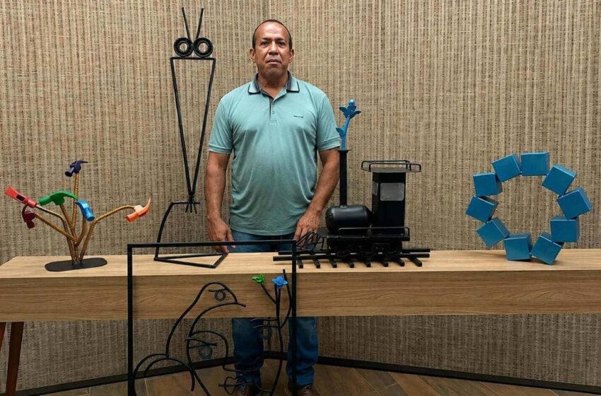  Joarez Balu transforma sucata industrial em arte e ganha destaque na Expo Usipa