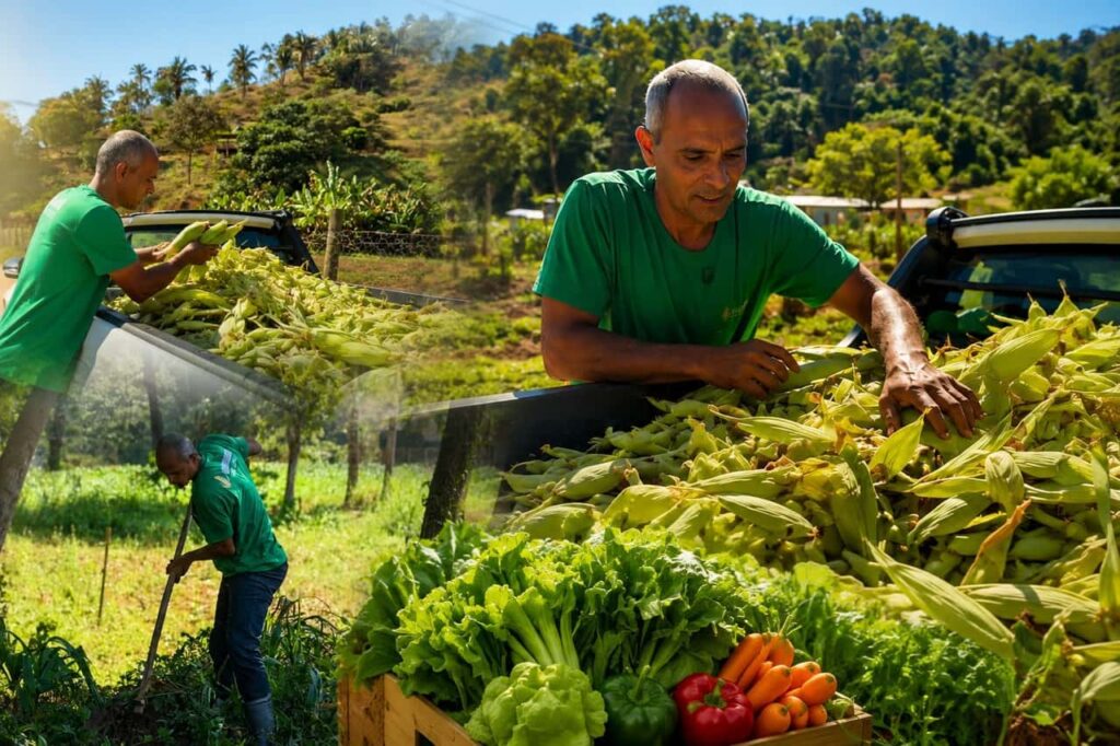 Produtor rural recebe adubo Agrosilício em propriedade atendida pela Prefeitura de IpatingaFoto: Divulgação