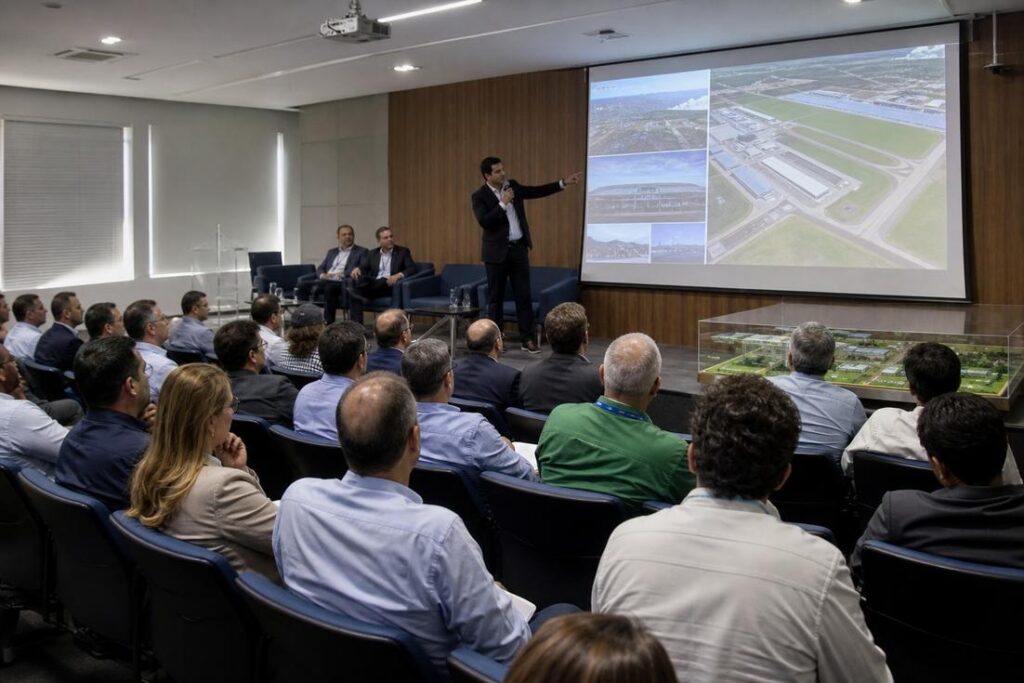 Imagem ilustrativa gerada por IA representando reunião sobre investimentos no Aeroporto do Vale do Aço.