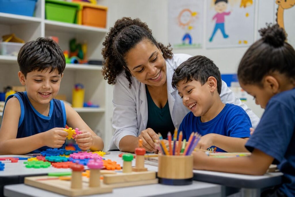 Pessoa em avaliação neuropsicológica para diagnóstico de autismo no Brasil