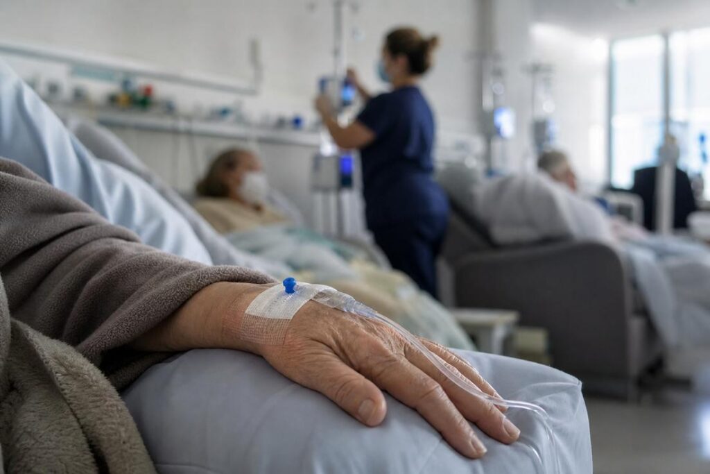 Família em consultório médico discutindo tratamento com donanemabe na justiça para Alzheimer