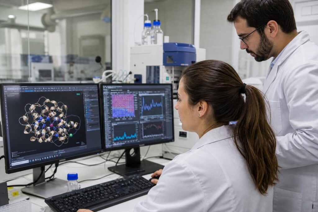 Pesquisadores analisam peptídeos não alergênicos com IA para cosméticos seguros em laboratório