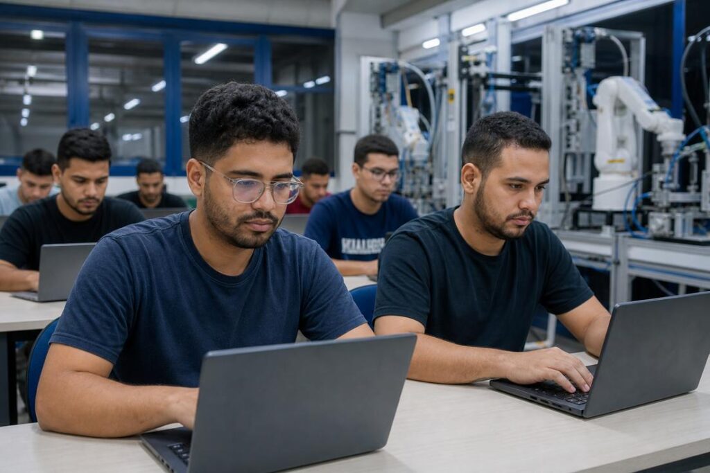 Fachada do SENAI Ipatinga, unidade com especialização técnica em Indústria 4.0