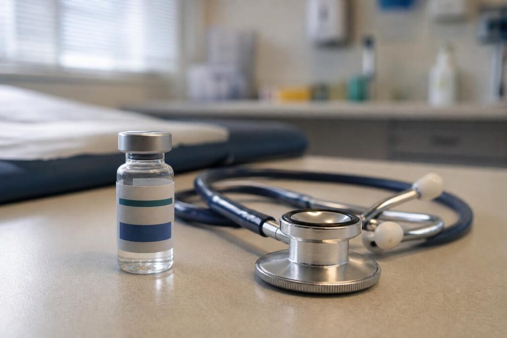 Frasco de vacina contra influenza aprovado pela Anvisa para imunização a partir de seis meses
