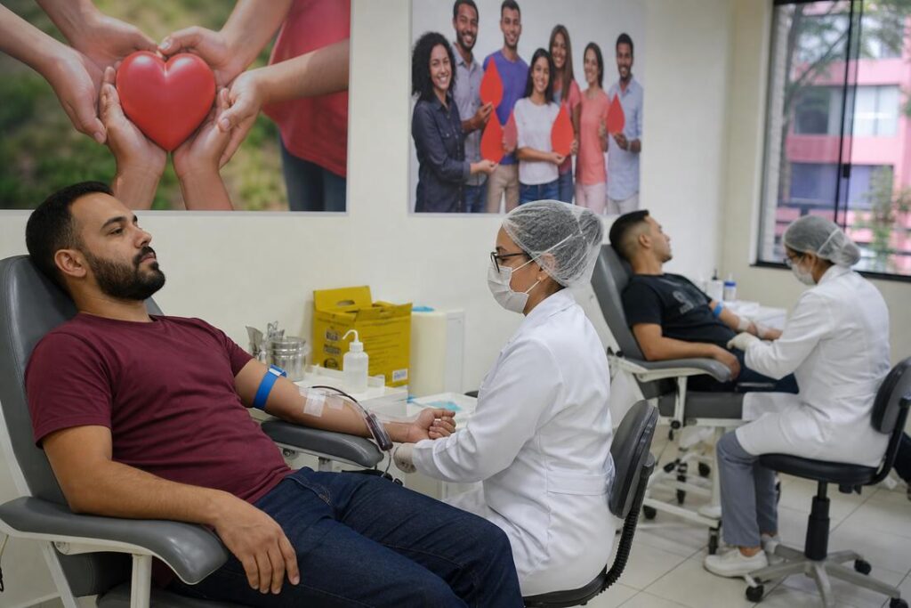 Doação de sangue no PACE da Fundação Hemominas em Ipatinga