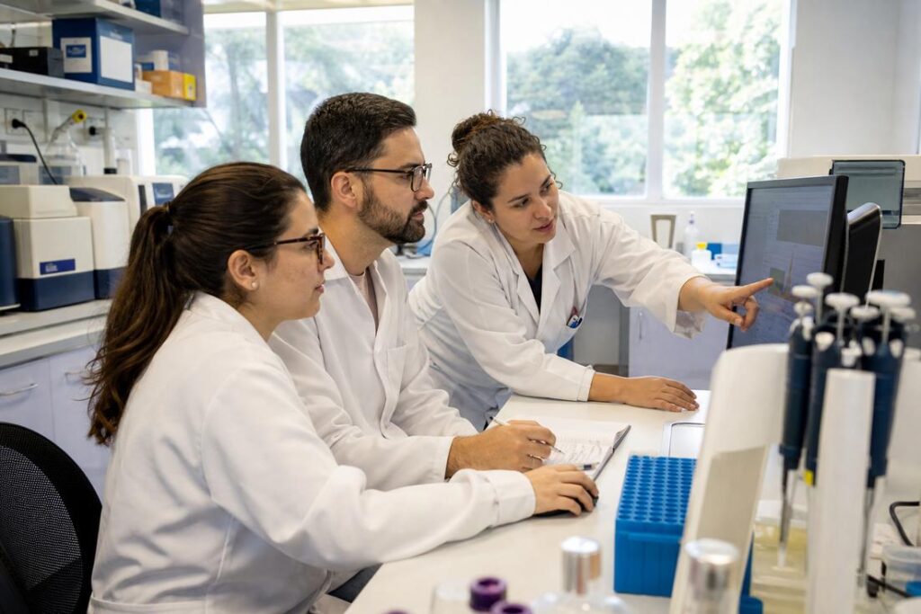 Criança realizando exame de sequenciamento genético para diagnóstico precoce do TEA