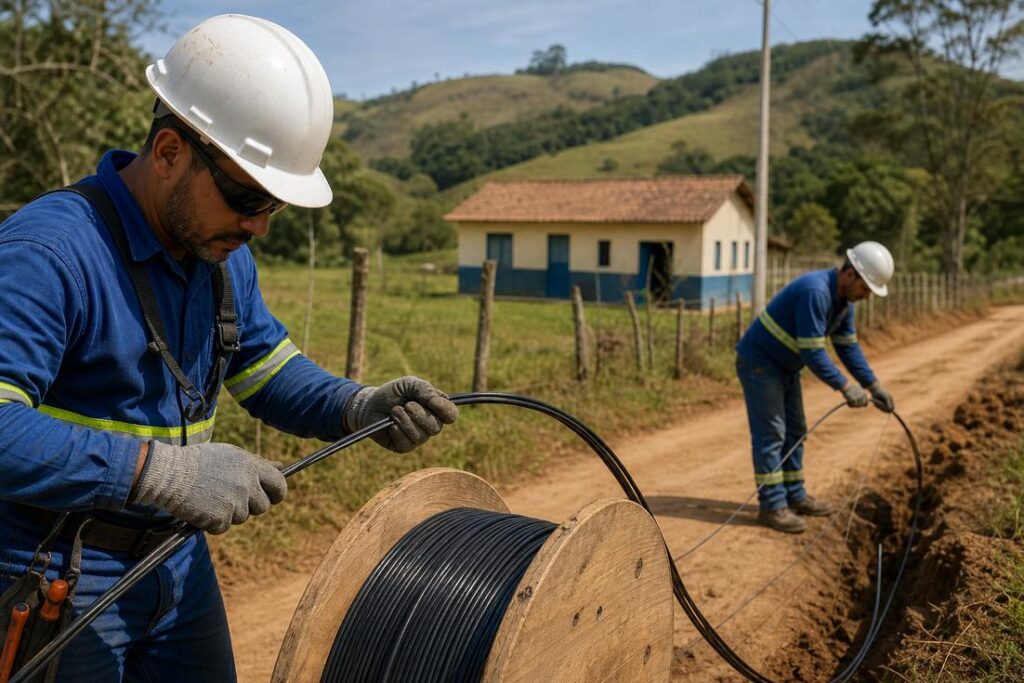 Rede de fibra óptica em Minas para conectar escolas e residências no interior