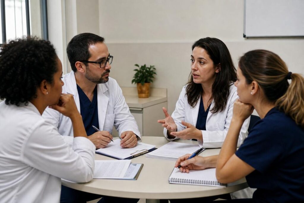 Pessoa em consulta de saúde mental sobre esquizofrenia no Brasil e apoio familiar